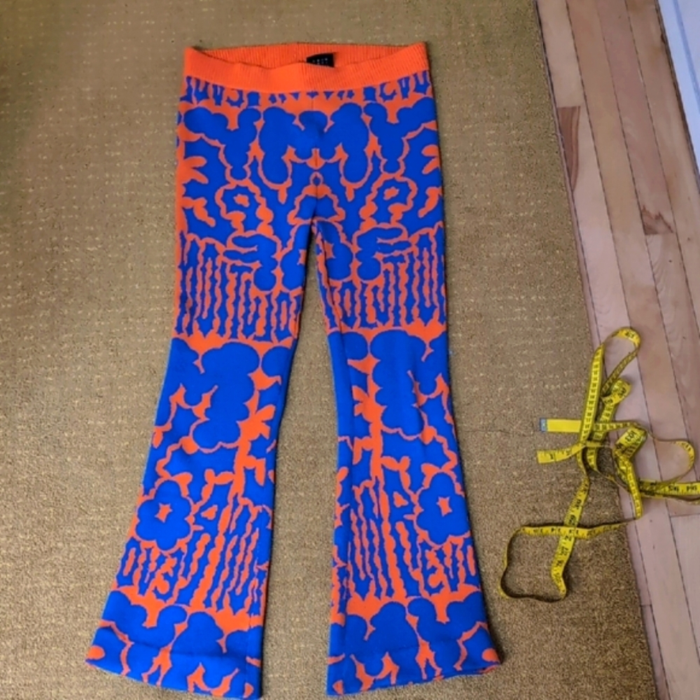 Lazy Oaf Orange and Blue Flare Pants